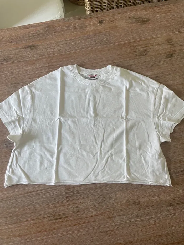 TEE shirt blanc court
