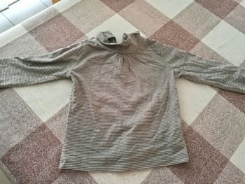 Sous pull 92 cm rayé blanc/gris in extenso