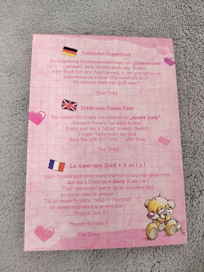Super bloc note Diddl 2 en 1
Bloc 2 en 1
Ancienne collection - photo numéro 3