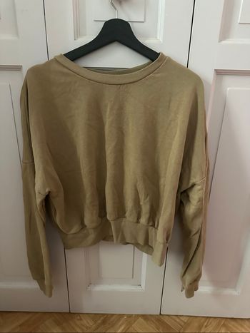 Sweat beige molletonné court camaïeu