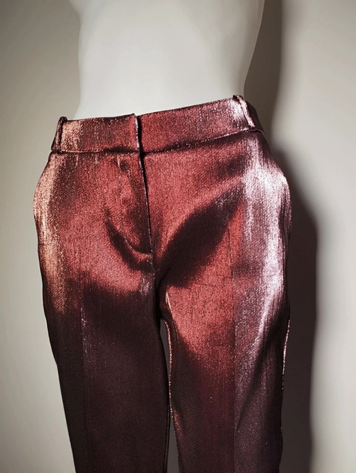 Pantalon Promod taille 36 coupe cigarette métallisé - photo numéro 2