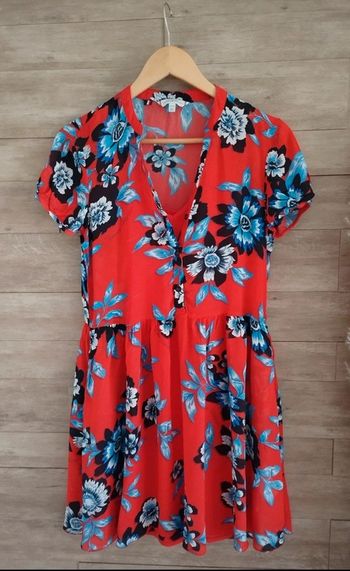 Robe Tommy Hilfiger rouge fleuri doublé T32