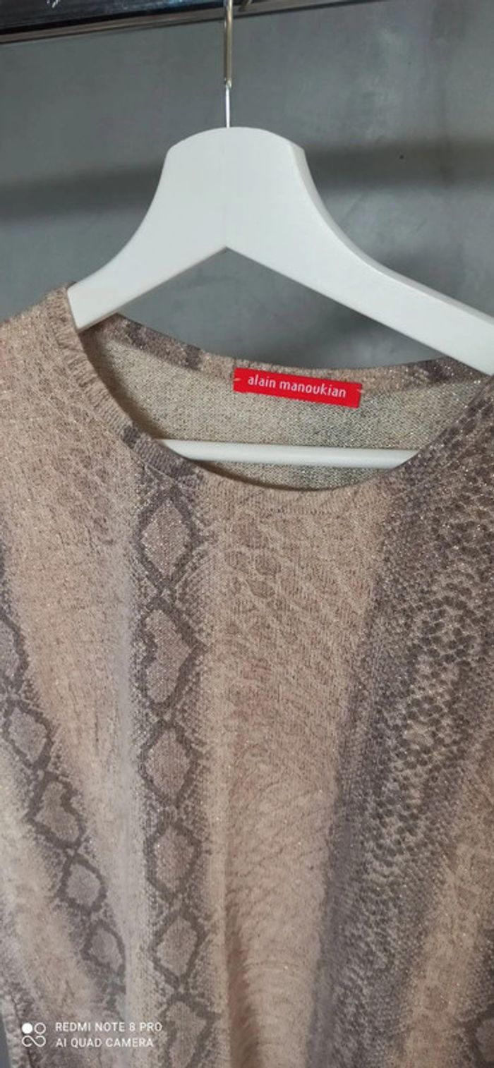 Pull beige serpent en laine mélangée Alain Manoukian - photo numéro 3