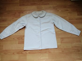 chemisier blanc et bleu 8/10 ans Cyrillus