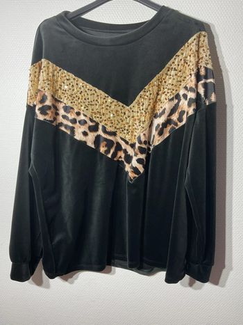 Pull en velours léopard femme taille unique (38-46)- just me - neuf avec étiquette