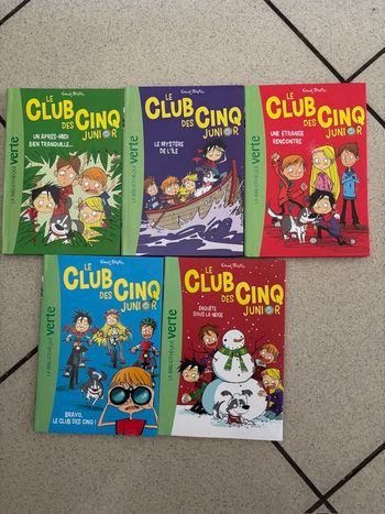 Lot 5 livres enfants bibliothèque verte le club des cinq junior 