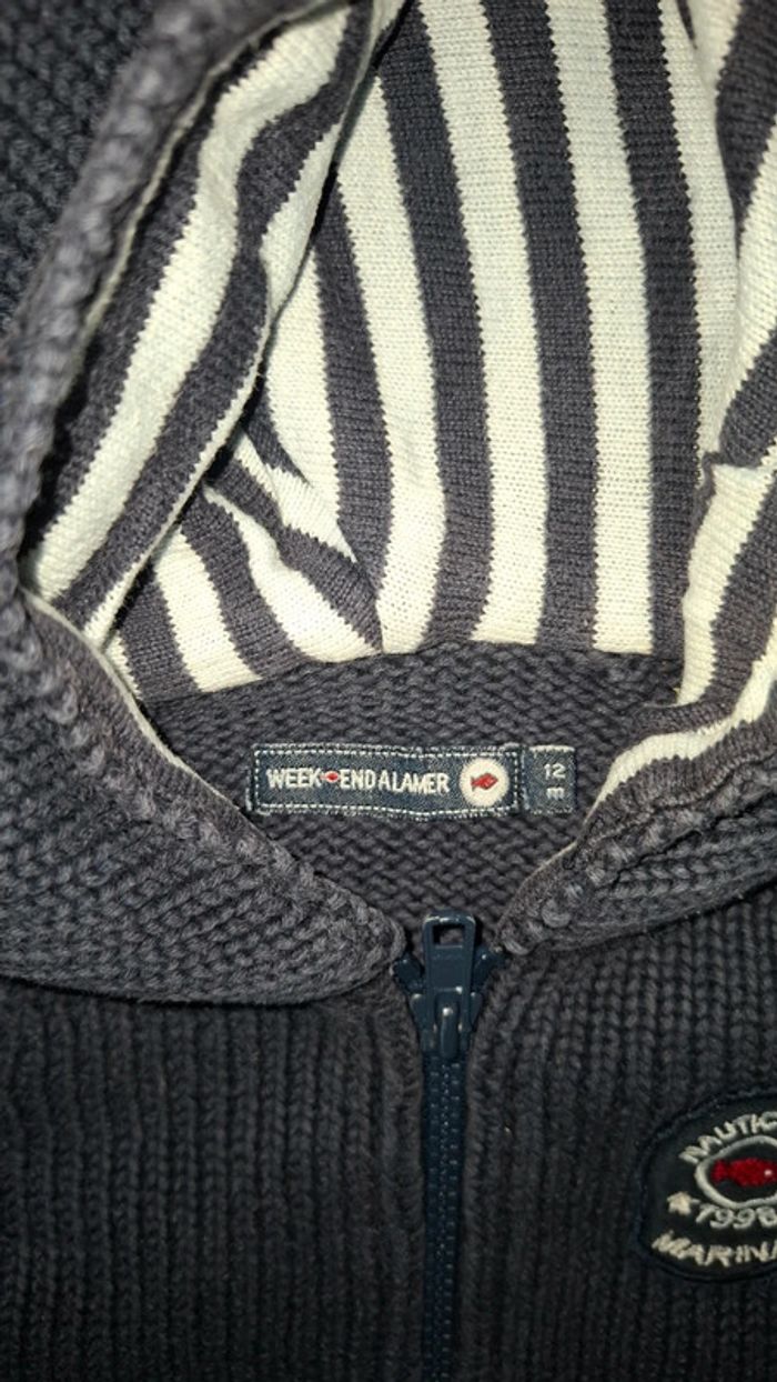 Gilet 12mois "Week-end à la mer" TBE - photo numéro 2