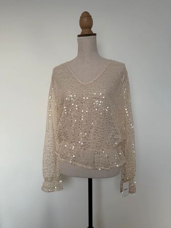 Haut blouse sequin chemise camisa Folder Camicia overhemd festa fest fête pimkie blusa T-shirt