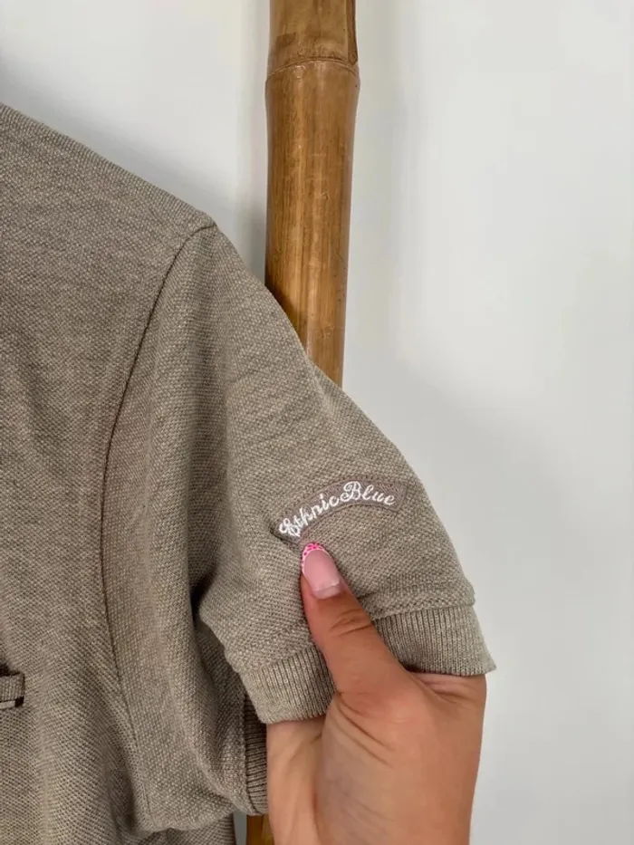 Polo beige ethnic blue taille M - photo numéro 5