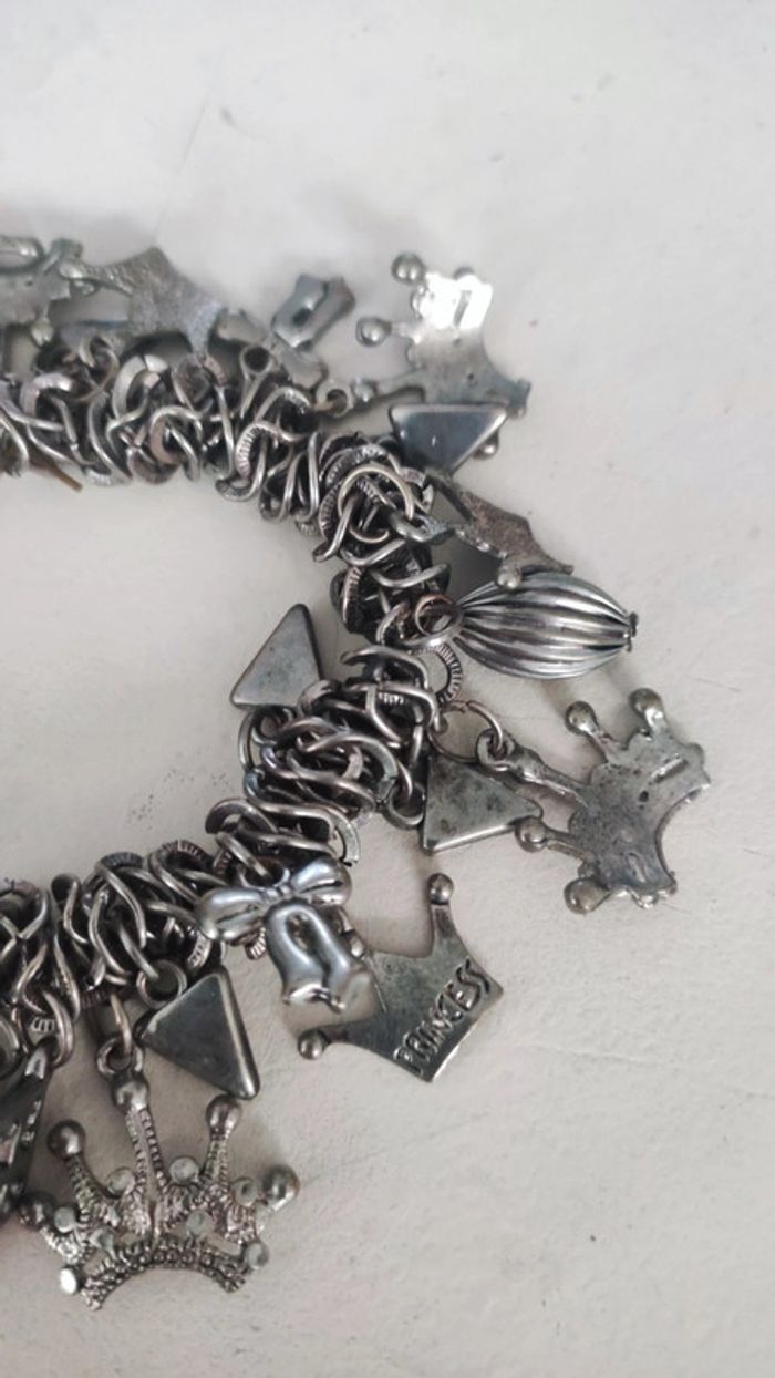 Bracelet charms en argent vintage - photo numéro 3