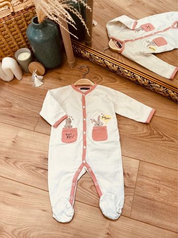 Taille 6 mois pyjama fin garçon Sergent Major blanc et corail * lapin * 💙