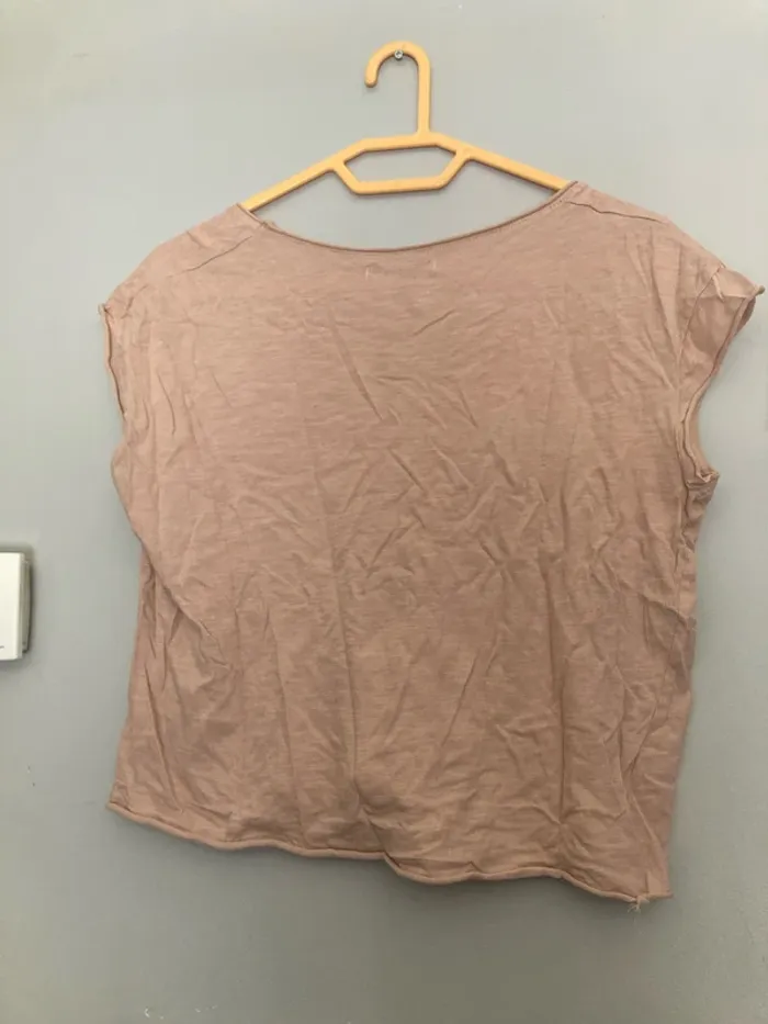 T-shirt oversize Pull&Bear – rose délavé – taille S - photo numéro 4