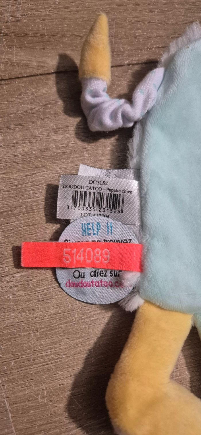 Doudou plat Tatoo Papatte le chien - photo numéro 6