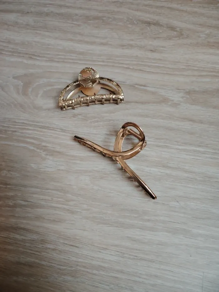 Lot de 5 pinces à cheveux dorées - photo numéro 7