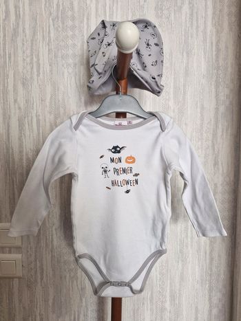 Ensemble bébé 24 mois Pommette Coton Body manches longues bonnet