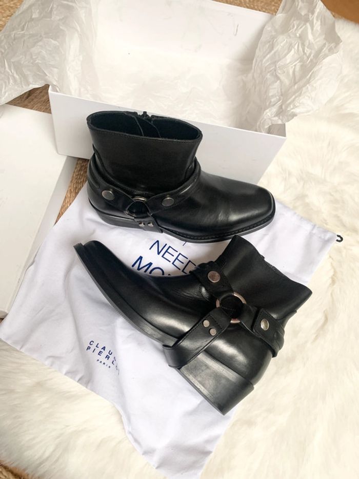 Très belle boots cow-boy western cuir Noir | Claudie Pierlot Paris - photo numéro 4