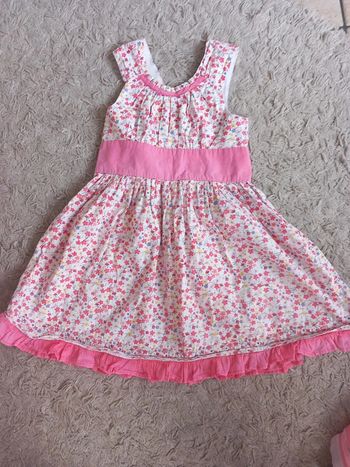 😷robe coton rose fleuri NKY 5ans