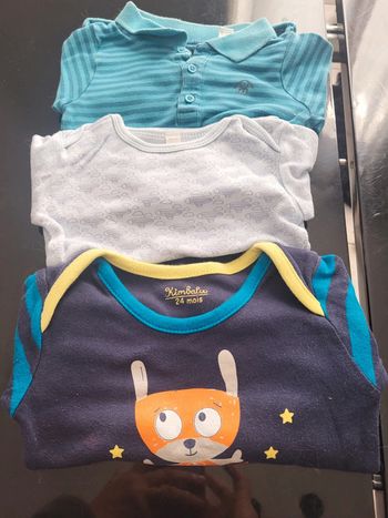 Lot de 3 bodies garçons  2 ans