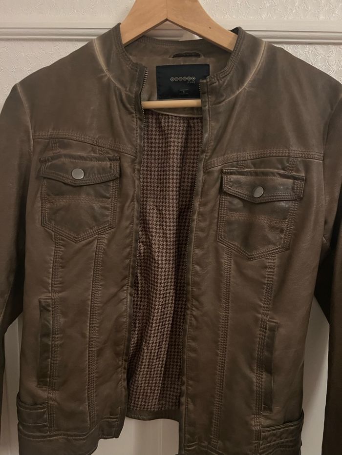 Veste cuir bonobo taille S couleur camel - photo numéro 3