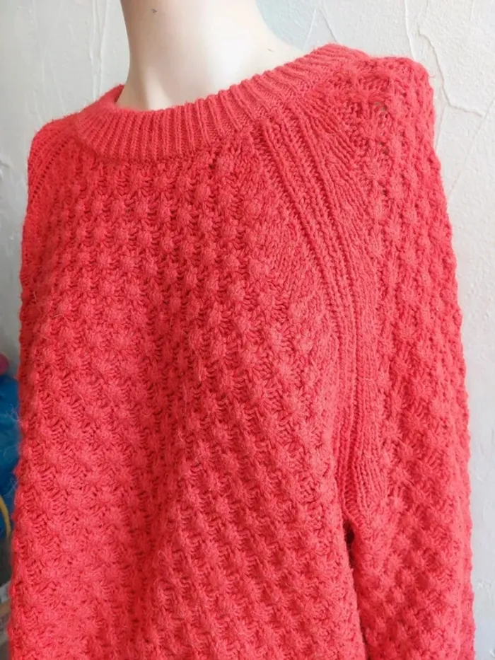 Pull tricot rouge Taille M - photo numéro 3