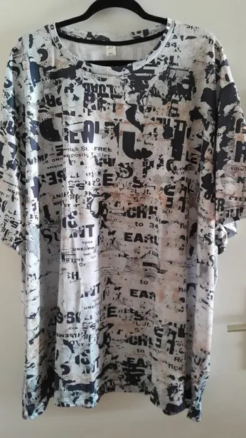 T-shirt imprimé "lettres", taille 6XL pour homme ou femme