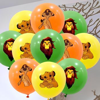 10 pcs de ballons Le Roi Lion - 10 pcs de ballons en latex du roi Simba pour la décoration