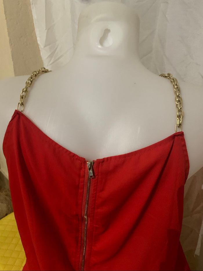 Top fantaisie rouge CC Collection tres bon état XL - photo numéro 8
