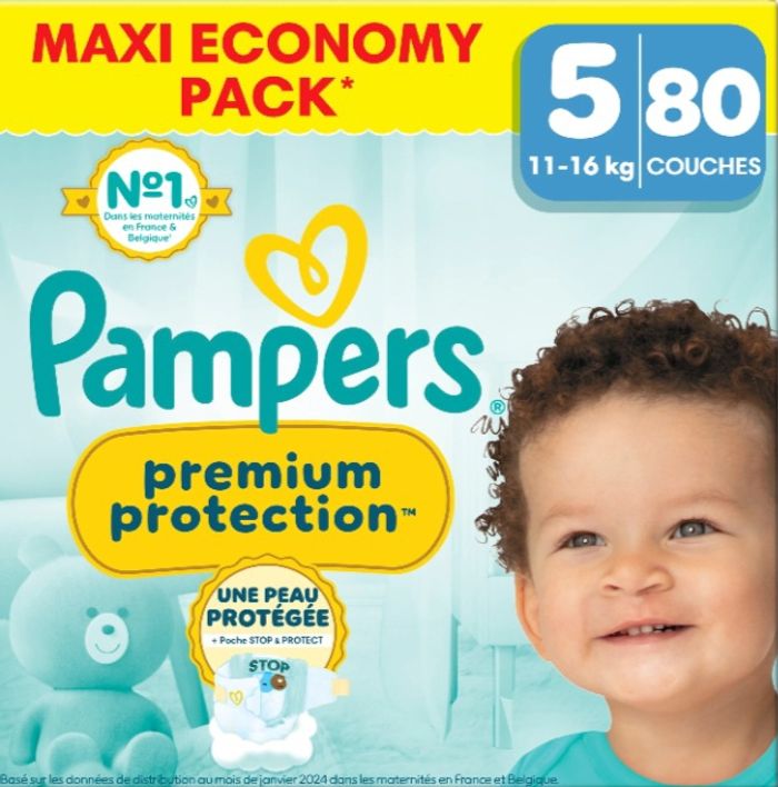 6 cartons Pampers Premium Protection Taille 5 (11 à 16 kg)