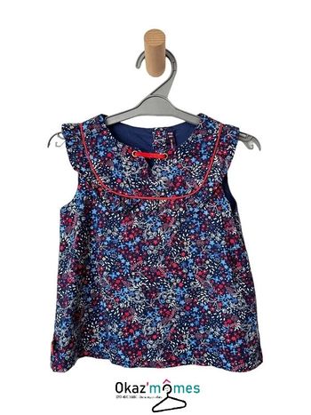 Blouse bleu marine liberty (fleurs) - Sergent Major 4 ans (104cm)
