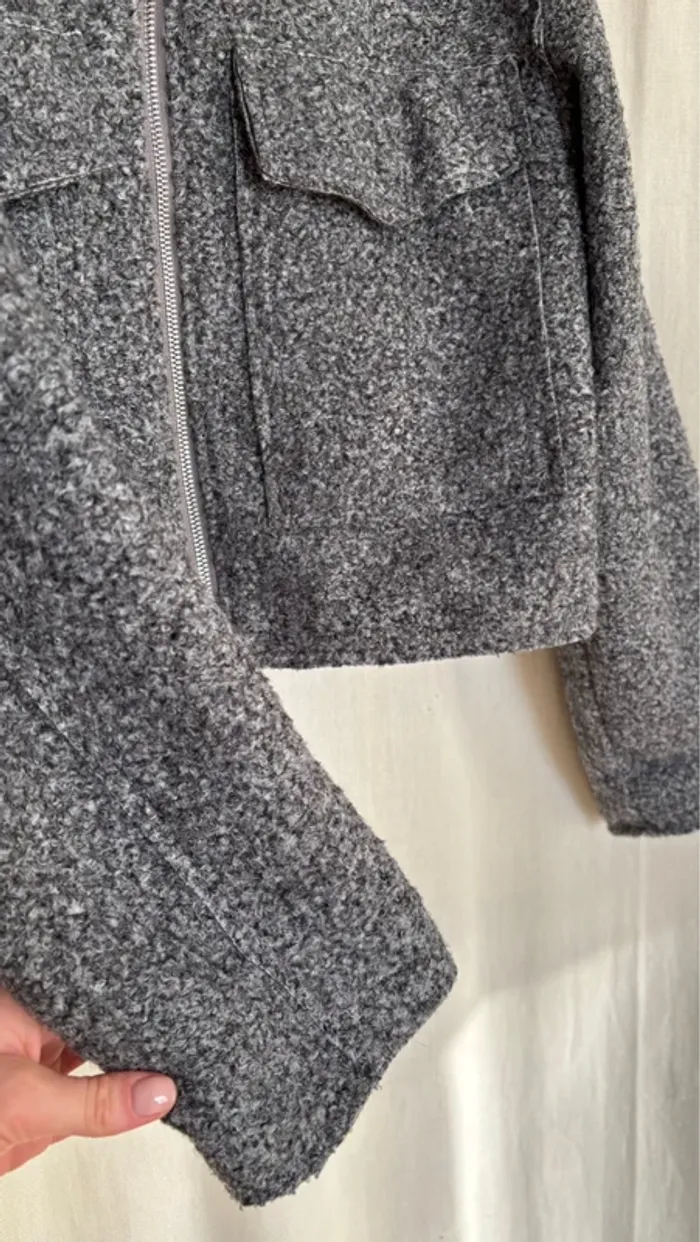 Blouson gris molletonné à poches - photo numéro 3