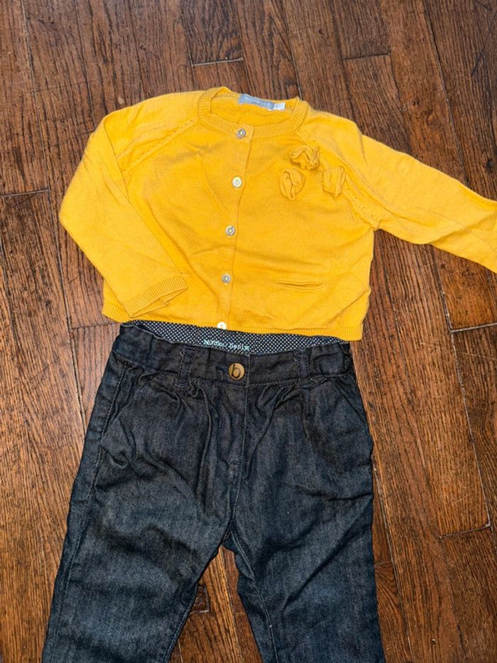 Gilet Natalys et jeans Bout’chou 9 mois - photo numéro 2