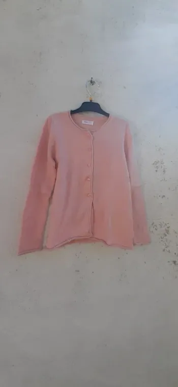 Gilet rose 8 ans avec liserets irisés
