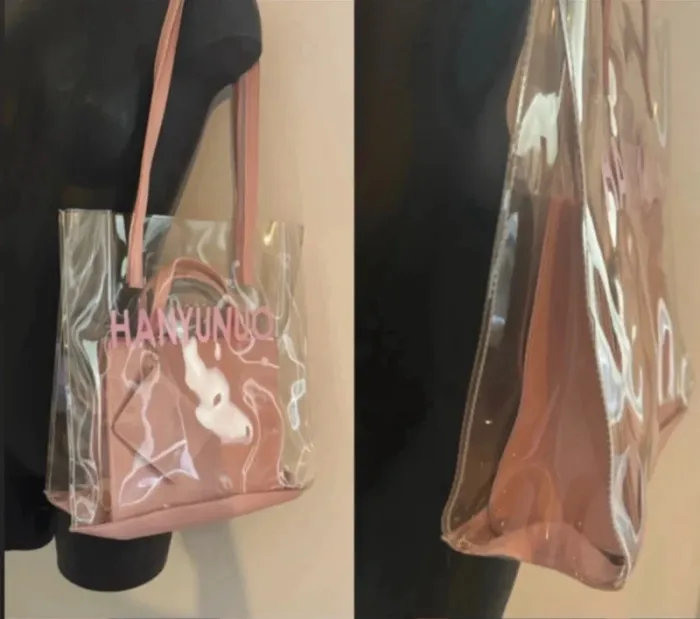 Sac transparent fashion rose neuf - photo numéro 2