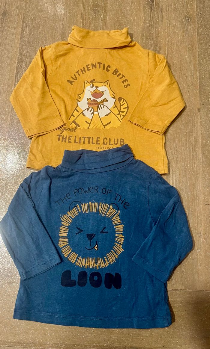 Lot 2 tee-shirts col roulé tex