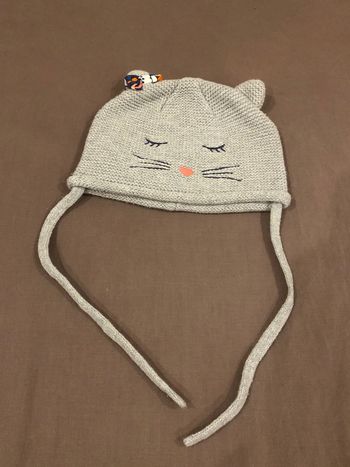 Tres beau bonnet chat pailleté gris