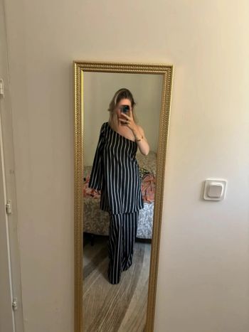 Pantalon wide legs et blouse assortie 38