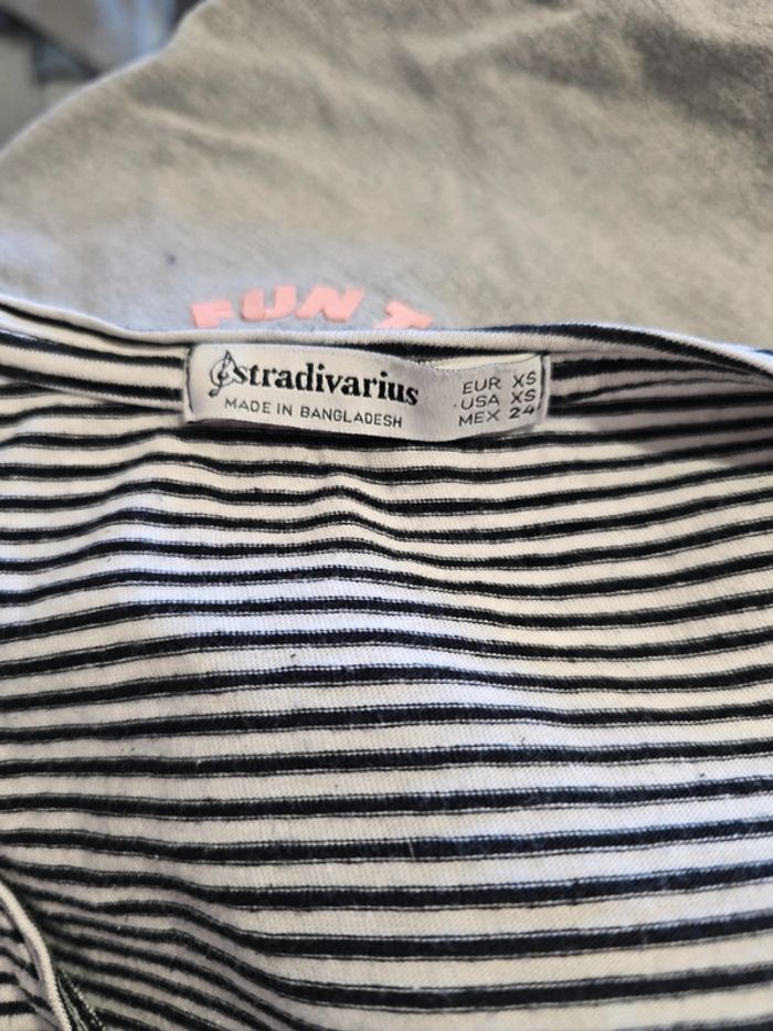 T-shirt rayé marinière Stradivarius xs - photo numéro 5