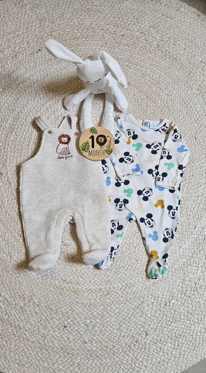 Salopette et pyjamas Mickey 1vmois