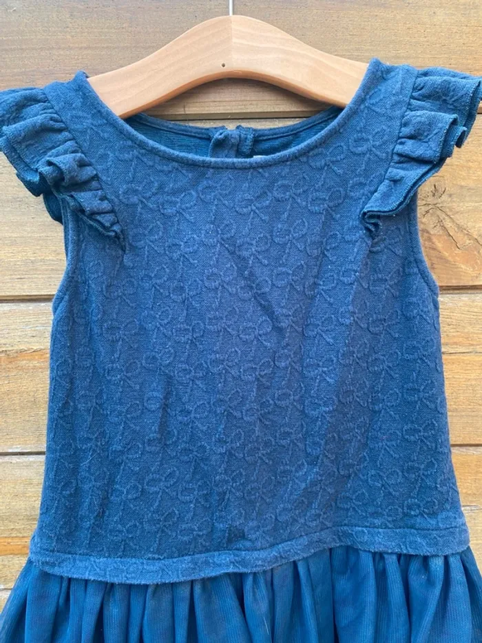 Robe bleu marine vertbaudet fête hiver automne tulle 8 ans - photo numéro 4