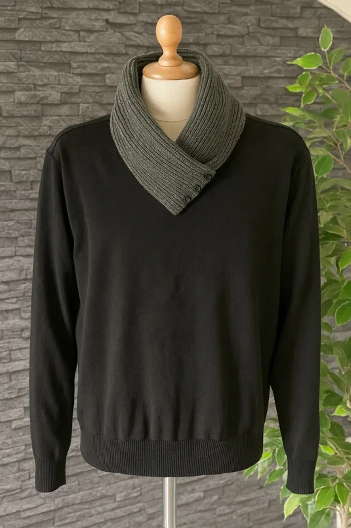 🩶🤍sublimePull chic homme col montant – Nagata – Taille XXL – TBE🩶🤍