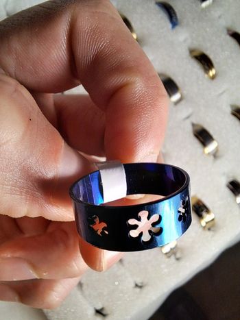 Bague acier inoxydable silhouette