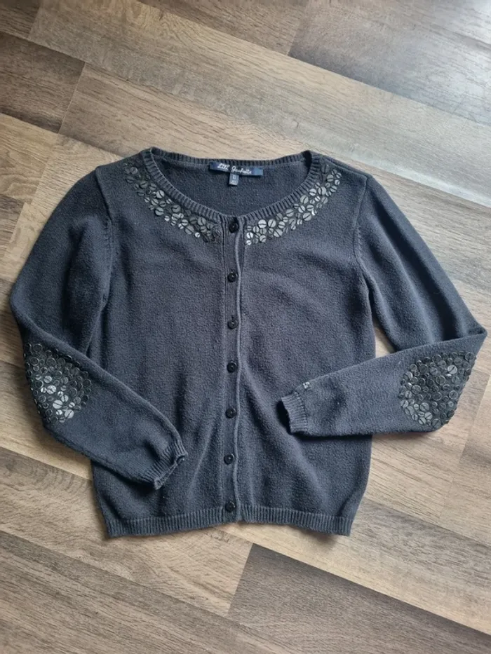 Magnifique veste / gilet noir à strass. Fille. Taille 8/10 ans. Lili Gaufrette. TBE