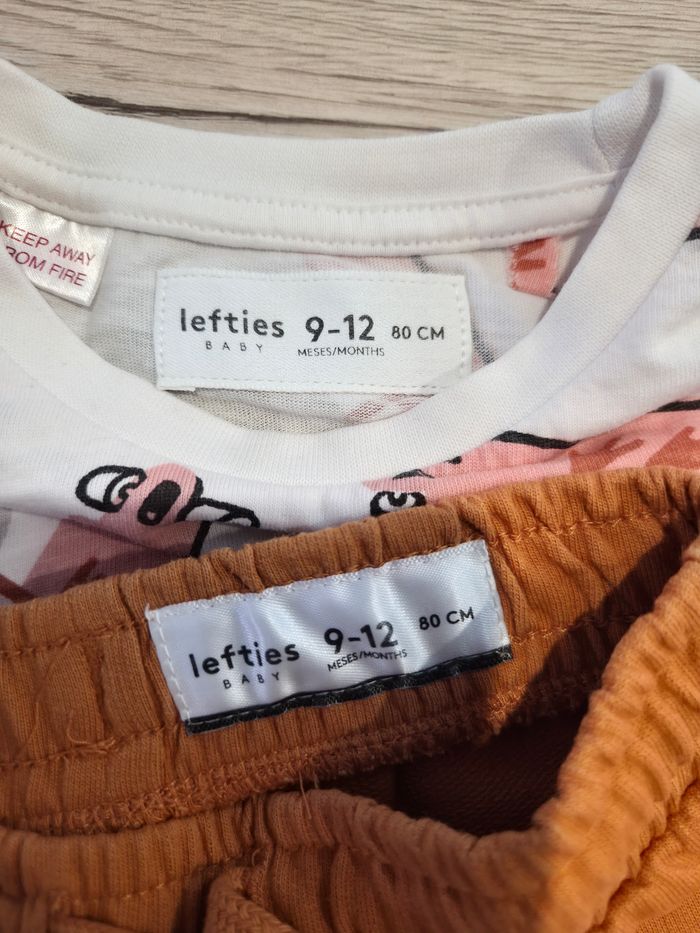 Ensemble short et tee-shirt blanc et orange, Lefties, 9-12 mois 80cm - photo numéro 3