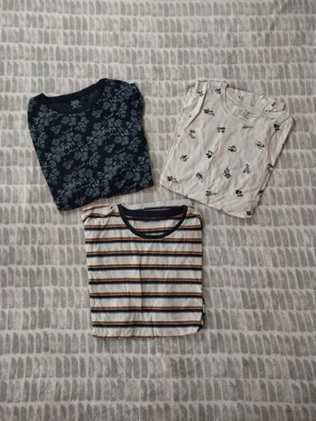 Lot tee-shirt manches courtes imprimé motif rayures Kiabi Gémo taille Xl 42