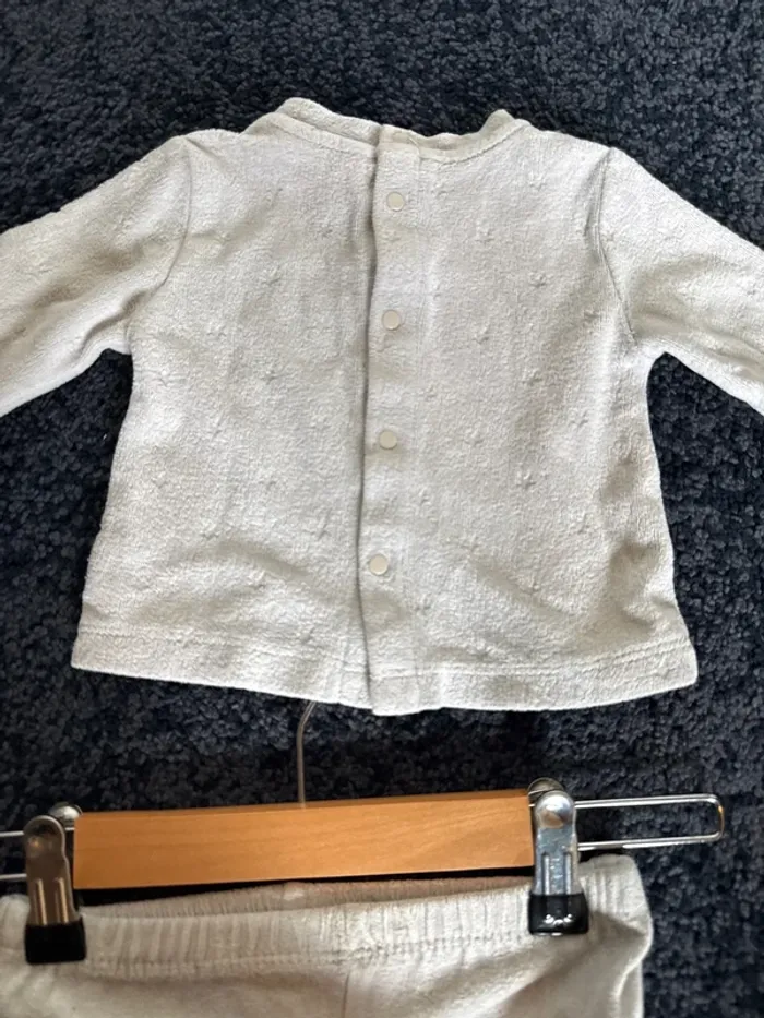 Pyjama indexé 1 mois gris argent bébé fille / garçon - photo numéro 5