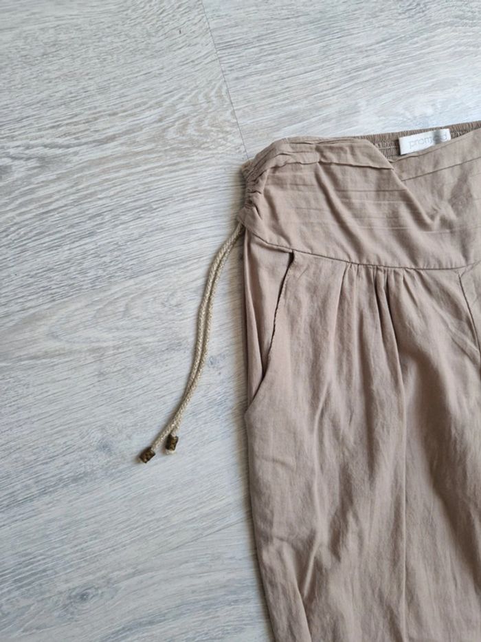 Pantalon fin beige Promod Étiquette de taille coupée mais convient à un XS - photo numéro 3