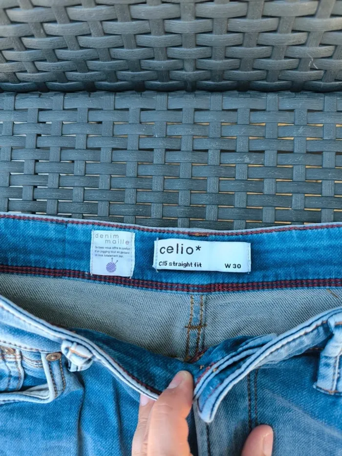 Jean bleu clair homme – Celio – W30 – Coupe C15 Straight Fit - photo numéro 4