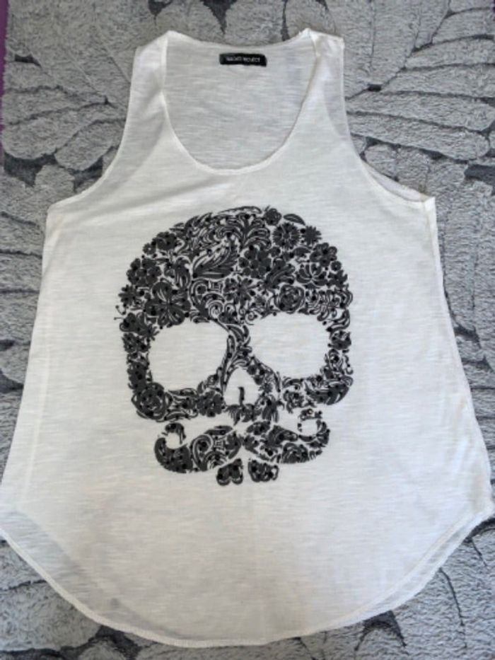 Débardeur tête de mort à strass