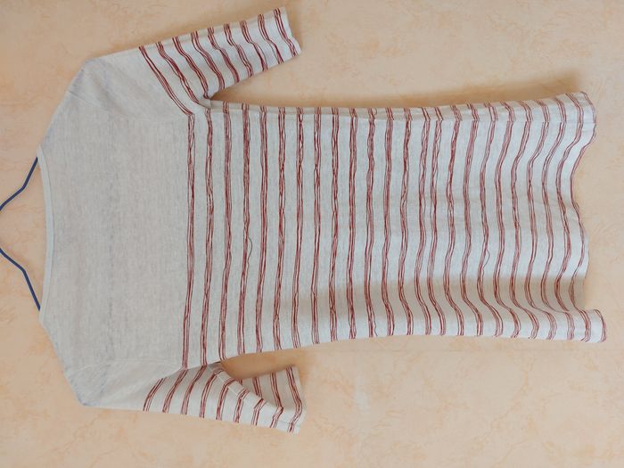 T-shirt façon marinière Kookaï rayures rouges 100% lin taille XS/S - photo numéro 6
