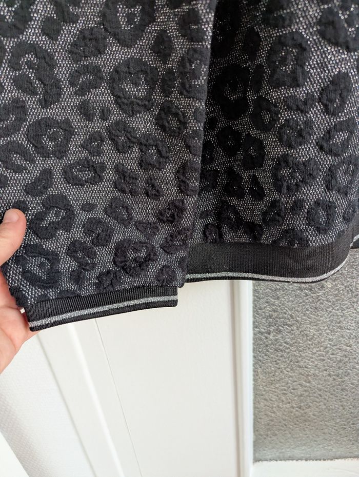 Pull léopard gris et noir bréal taille L - photo numéro 5